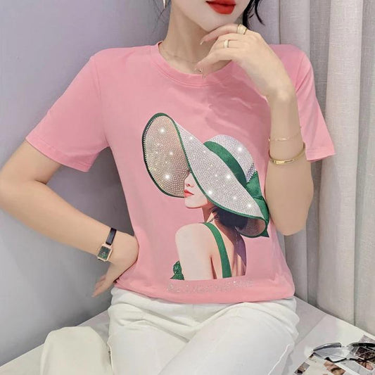 Stylish Printed Ladies T-Shirt-L-309