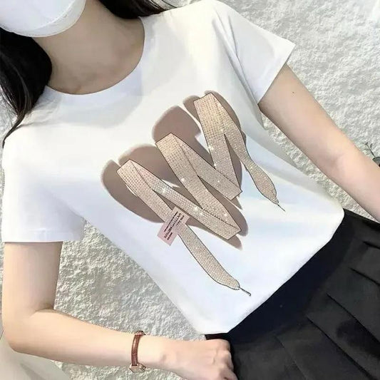 Stylish Printed Ladies T-Shirt-L-306